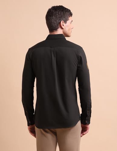 Image of U.S. POLO ASSN. Solid Tailored Fit Shirt for Men - 100% Cotton, Breathable & Comfortable, Full Sleeves Casual Shirt for Men