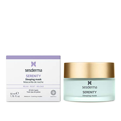 Sesderma | Mascarilla nocturna SERENITY | Actúa durante toda la noche proporcionando un increíble efecto luminoso en el rostro, cuello y escote | Mascarilla facial hidratante y relajante | 50 ml