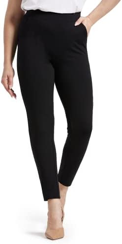 Balleay Art Women's Yoga Dress Pants Pull On Stretch Slacks Skinny Leg Pant Casual Work with Pockets （Black, X-Small）