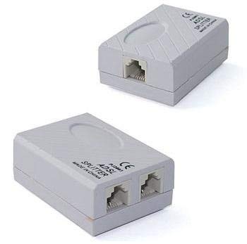 Mak World ADSL Splitter for Landline Telephone and Modem -1 Female Jack to 2 Female Jack Adaptor- (Pack of 5 Pcs)