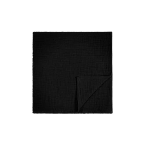 Image of Meracorallo Muslin Swaddle Blanket, 100% Cotton Receiving Blanket Soft and Breathable Swaddle Wrap for Baby Boys and Girls, Black