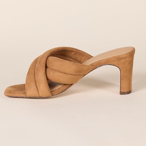 Image of Amazon Essentials Women's Crossover Block Heeled Mules Sandal with Padded Straps and Memory Foam Insole
