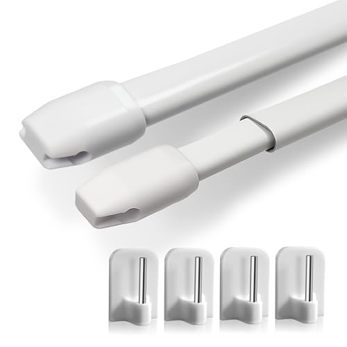 Rollina Gardinenstange ohne Bohren weiß 2er Set | Selbstklebende...