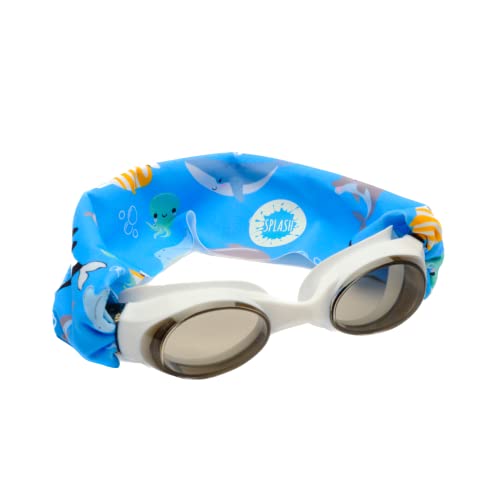 Image of Splash Place Kids Swim Goggles with Fabric Strap - OCEAN FRIENDS | Fun, Fashionable, Comfortable - Tangle-Free, Swimming Goggles for Kids, Comfy Fabric Strap Goggles