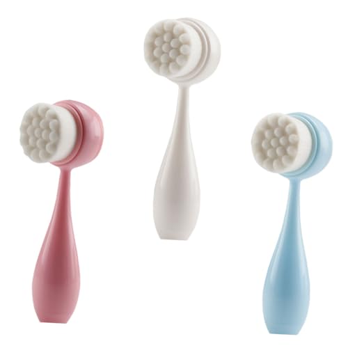 NIYANGLE Silicone Face Brush Set 3pcs Facial Cleansing Brush Manual Facial Cleansing Tool