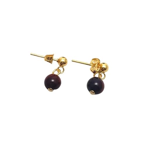 つけっぱなしピアス 金運 レッドタイガーアイ 6mm ピアス パワーストーン ゴールド 天然石 アレルギー対応 サージカルステンレスピアス アクセサリー (レッドタイガーゴールド)