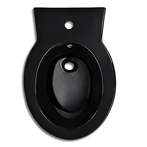 vidaXL Design Stand WC Bidet Bodenstehend Spülkasten Keramik Schwarz Toilette – Bild 8