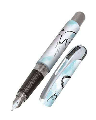 Online College ink pen Freedom ergonomic fountain pen for school/college solid medium nib, soft grip part for standard ink cartridges refillableideal for beginners, pupils & students