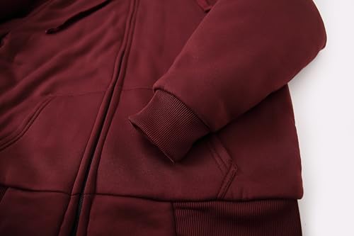 Image of TanBridge Sherpa Fleece Lined Hoodie Big and Tall Plaid Flannel Jacket Winter Coats for Men Zip Up Winter Warm Sweatshirts