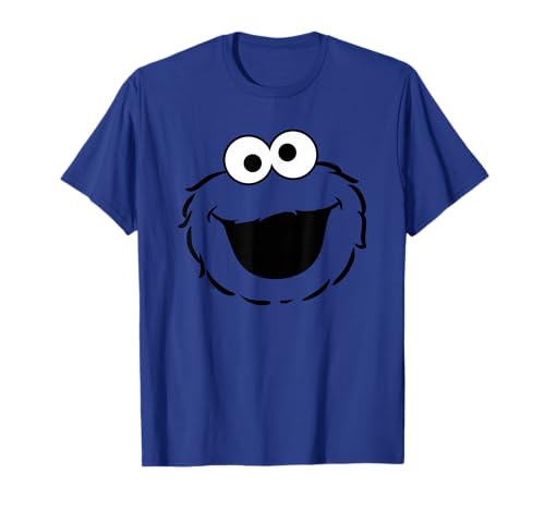 T-shirt Sesame Street Cookie Monster Full Face en taille adulte coupe droite