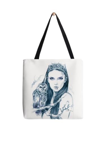 Sac fourre-tout hibou Totem en coton grand format pour femme
