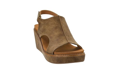 Image of Corkys Footwear Womens Carley Wedges, Featuring Corkys EVA Foam Cushioned Insoles, A 2.5 Inch Heel, Lightweight For All Day Wear, And Hook And Loop Closure
