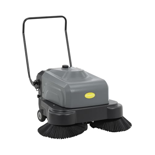 ulsonix Barredora aspiradora - con batería - 4000 m²/h - 2 cepillos de 46 cm cada uno Barredora aspiradora industrial Barredor aspirador Barredora con aspiración Máquina barredora aspiradora
