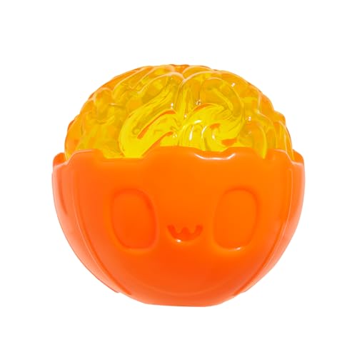 Barkbox Pumpkin Prodigy Dog Toy | Treat-Dispensing Rubber Dog Toy for Aggressive Chewers | Durable Dog Chew Toy for Medium Dogs & Puppy Essentials