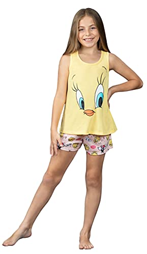 Looney Tunes Girls' Looney Toons Tweety Racerback Pajama Short Set2