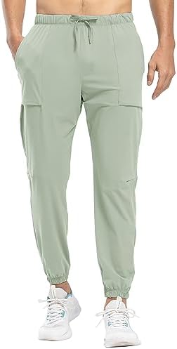 TBMPOY Men’s Track Pants Lightweight Quick Dry Workout Athletic Gym Golf Joggers Sweatpants with Pockets