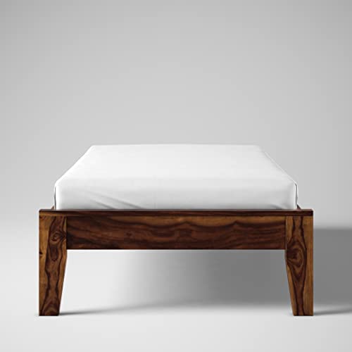 Image of AADITYA WOODS Solid Sheesham Wood Single Bed Cot Without Storage | Single Size Bed for Bedroom | Multipurpose Use Bed- Walnut 17
