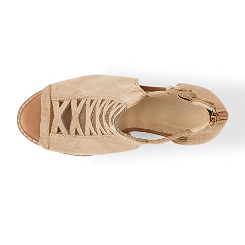 Liyuandian Womens Platform Open Toe Ankle Strap Zipper Back High Heel Sandals #TOP3