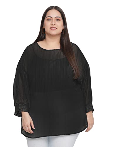 Image of oxolloxo Muffin Blue Floral Print Stylish Plus Size Women top