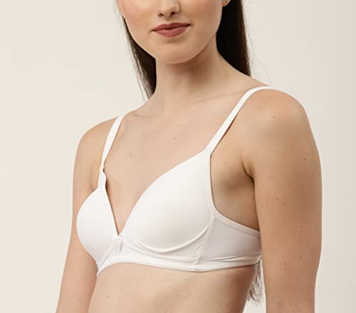 Image of EVA & JOY Women's Solid Lightly-Padded Non-Wired Full Coverage T-Shirt Bra (Pack of 1)