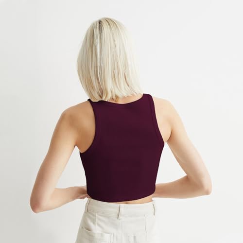 Image of KERI PERRY Tops for Women Crop Top for Women's Tank Activewear Tee Sports Western Casual Cotton Camisole Pack of 3 Combo