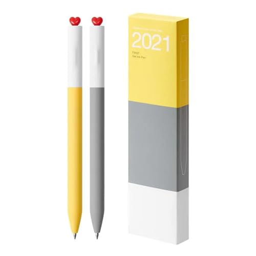 Hkfgdjdl First Love Herz Gelschreiber Set (Gelb/Grau)