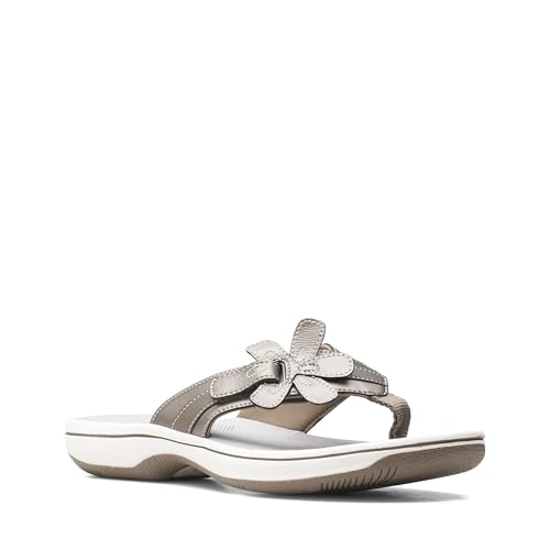 Clarks Clarks Women's Brinkley Flora Cloudsteppers Flip-Flops, Pewter, 8