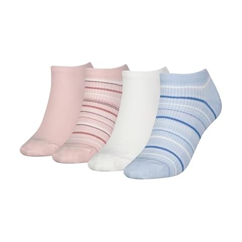 Tommy Hilfiger Women's Blue/Pink Sneaker Socks Cover