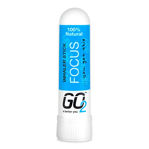 GO2 Inhaler Focus Stick — Essential Oils for Convenient On-The-Go Use — 100% Natural, Synthetic-Free and Cruelty-Free (1ml Tube)