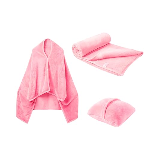 Manta de viaje y almohada, manta de avión, ligera, compacta, manta de viaje de franela, manta de viaje cálida