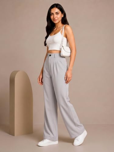 Image of Womens NS Lycra Korean High Waist Straight Pants
