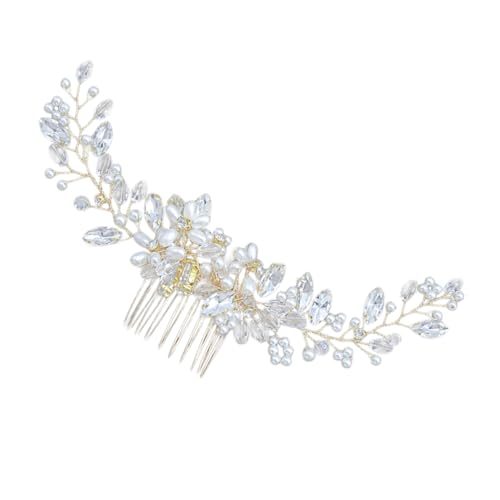 LOORGVEL 珍珠ヘアコーム 結婚式用ク ルラ ーン髪飾り ダル婚礼パーティー用 ヘア