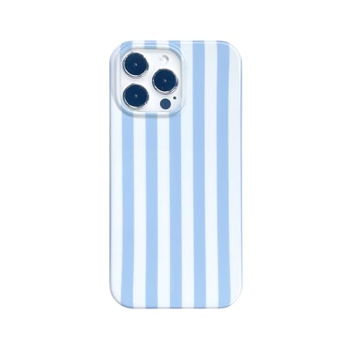 Coque iPhone 15 Pro Max motif lignes bleues | Protection motif rayures verticales minimaliste 6.7"