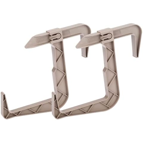 Dunes Clamp-on Universal Fit, Adjustable Planter Box Rail Brackets for Balcony, Fence (for x-x” railings) 2 Pack (Light Grey) Cover