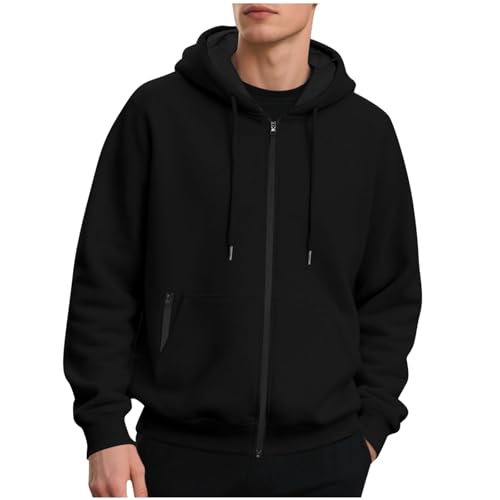 Zip up Hoodie Men Long Sleeve Casual Sweatshirt Jacket Hooded Drawstring Fall Hoodie Outerwear with Pockets