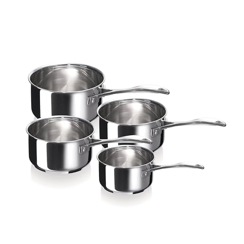 Beka Cookware Chef 4 Piece Stainless Steel Saucepan Set, 44.5 x 24.5 x 15 cm, Silver  