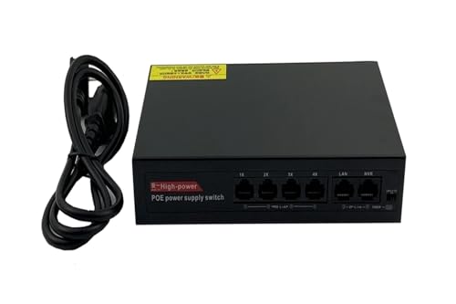 Switch Inyector Power Over Ethernet PoE 6 Puertos 48V 78W IEEE802.3af/at con Adaptador para CCTV y Cámaras IP miniatura 2