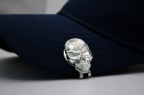 Image of Golf Ball Marker + Magnetic Hat Clip, Funny and Unique Golf Gift, Premium Quality, The Perfect for Your Favorite Golfer, Golf Accessories for Any Occasions (USA Skull)