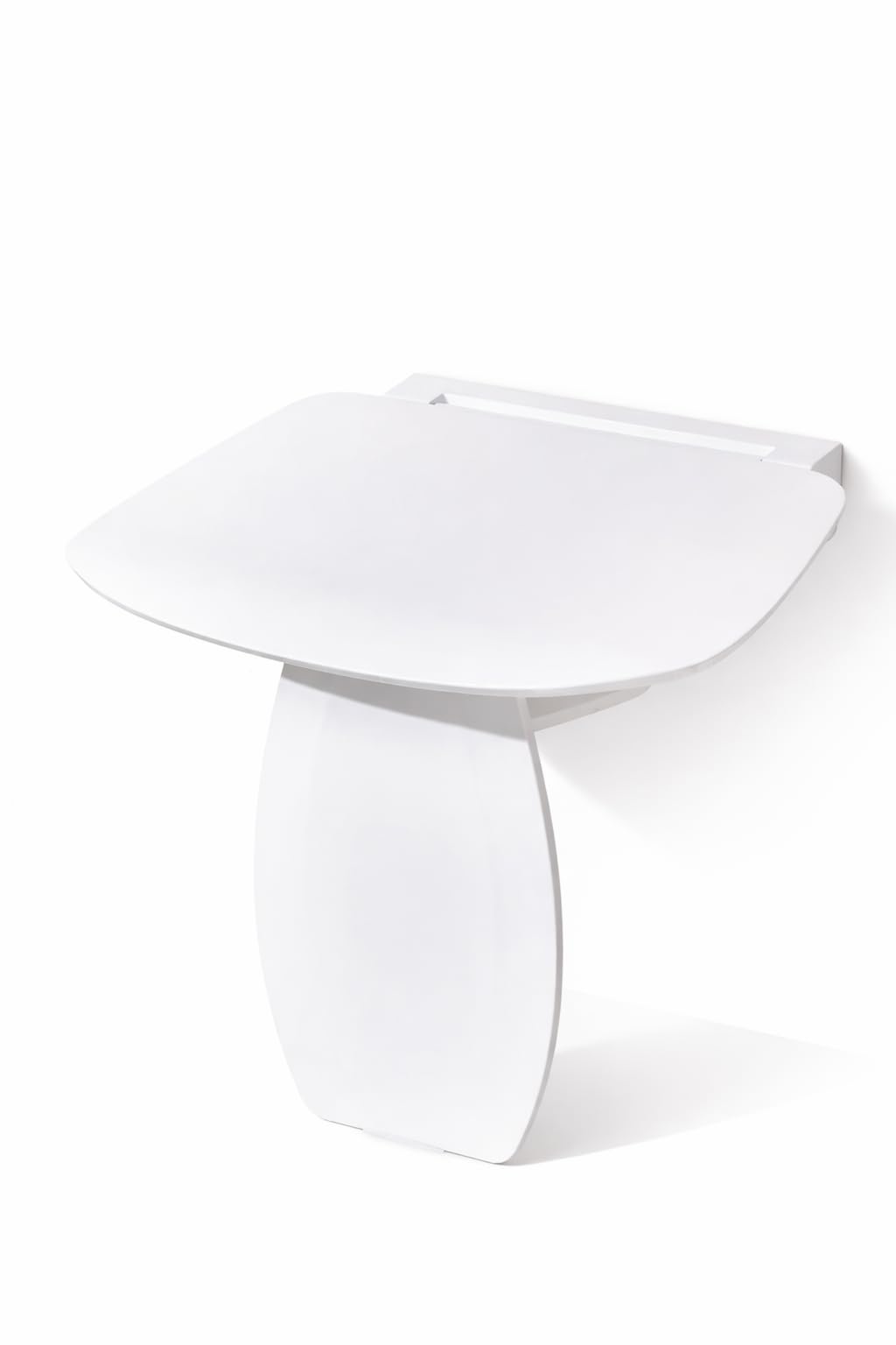 Asiento de ducha plegable blanco, 42 x 39,7 cm - Silla de ducha montada en la pared de servicio pesado, capacidad de carga hasta 220 kg