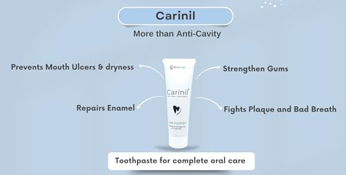 Image of Anti-cavity Toothpaste with 10% Xylitol, Fluoride & Clove | Prevents /Cures senitivity, gum bleeding, bad breath, dry mouth and ulcers| SLS free & Diabetic friendly|100gms Pack of 2