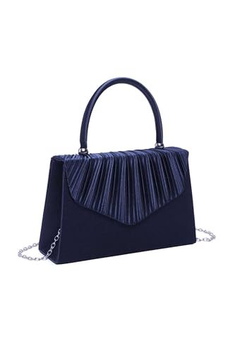 Pochette de soirée sécurisée bleu marine pour garder vos essentiels