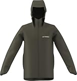 adidas Uomo Terrex Multi Essentials 2 Layer Rain Jacket, olive strata, L