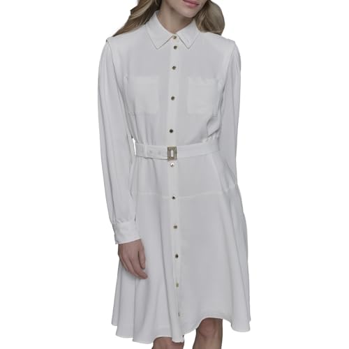 Image of Karl Lagerfeld Women's Long Sleeve Multifunctional Shirt Dress