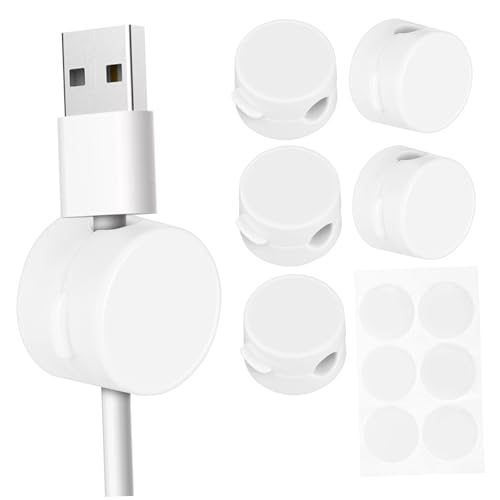 Gadpiparty 6pcs Clips Adhesivos para Cables Sujetador Magnético para Organización de Cables en Casa, Oficina y Auto miniatura 1