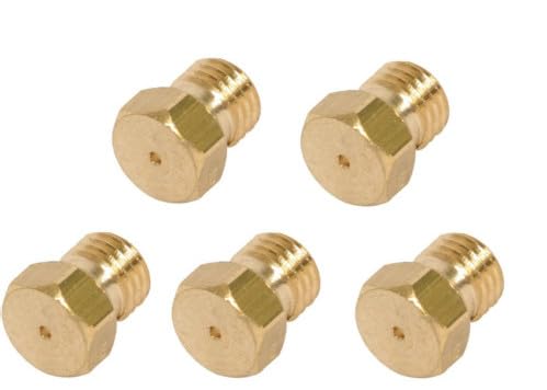 5 Sizes Range Cooktop Natural Gas Propane Orifices Conversion Kit | For Whirlpool Frigidaire Electrolux Natural Gas G20 20mbar G25|To fit most 5-hob cookers brass jet burner nozzle