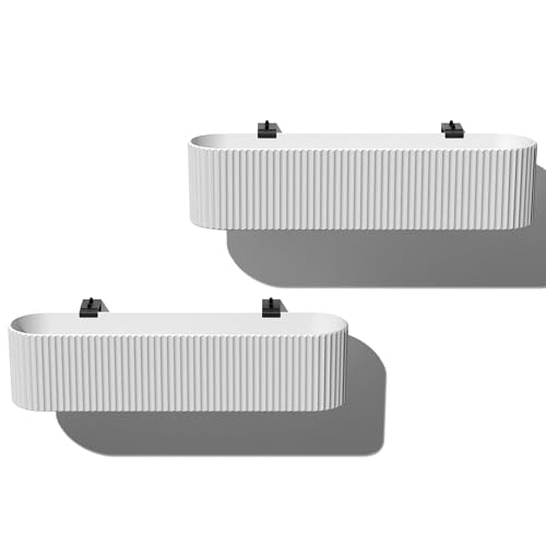 Image of Veradek Demi Series Railing Planter - Round Window Box with Bracket