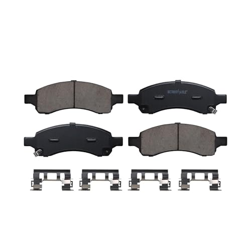Image of Detroit Axle - Brake Kit for 06-09 Chevrolet Trailblazer, 08 Saab 9-7x Replacement 2006 2007 2008 2009 Drilled & Slotted Disc Brakes Rotors Ceramic Brake Pads Front and Rear