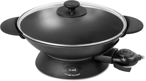 riviera&bar Wok Électrique Expert 5L - Cuve en Fonte d'Aluminium,