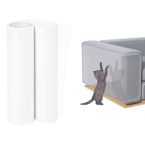 FOGAWA Anti Scratch Furniture Protector - 5m x 21cm Self-Adhesive Dog & Cat Scratch Tape for Sofa, Couch & Carpet