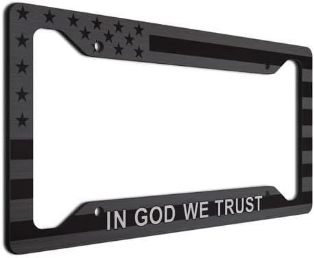 American Flag License Plate Frame-in God We Trust/Durable Plastic and Powder Coated Size 12x6/Blessed America Flag License Plate-Christian License Plate Frames-Ideal Plate for Women and Men